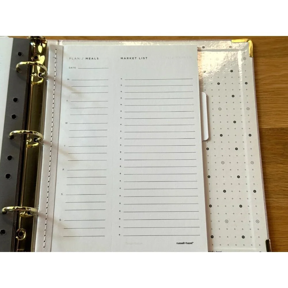 Russell + Hazel Bookcloth Mini 3 Ring Binder + Inserts, Peony